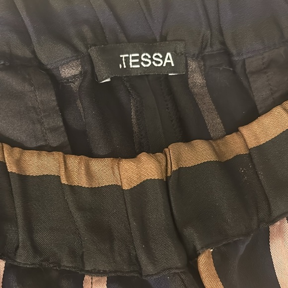 Italian palazzo trouser cotton striped Size IT 44 US 8 Made in Italy - Picture 6 of 10